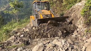 Need to Accept a Challenge of Narrow Mountain Landslide Road Clearing Dirt