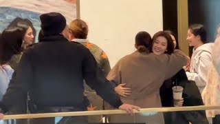 TWICE gets hugs by their team for a successful live performance at TODAY show! #twice