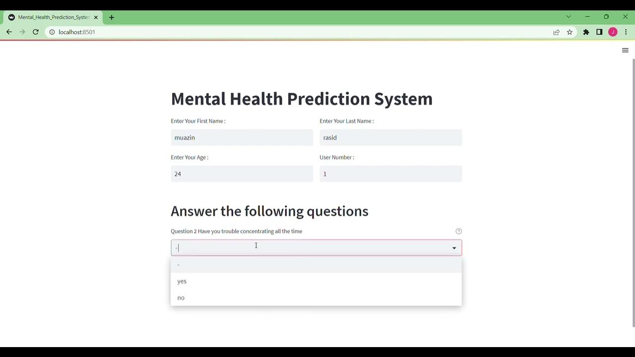 Mental health prediction system youtube