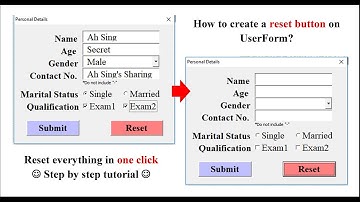 Excel VBA - Create Reset Button on UserForm