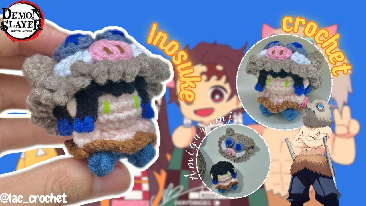 Урок вязания крючком мини-Иносукэ 🐗🌲 | Убийца Демонов Амигуруми | Кимэцу-но Яиба | Лак крючком 🥜
