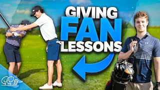 Giving Fans On The Range a Golf Lesson | Good Good Labs