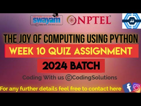 The Joy Of Computing Using Python | Week 10 Answers 2024 | NPTEL | SWAYAM