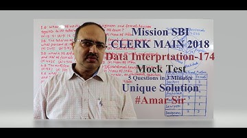 Data Interpretation-174 SBI CLERK MAIN Mock Test Unique Solution #Amar Sir
