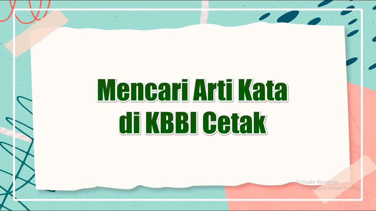 Mencari Arti Kata di KBBI Cetak YouTube