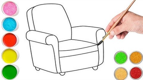 How to draw a sofa easy step by step ||  Sofa drawing, coloring, painting tutorials for beginners