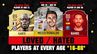 Most LOVED/HATED FOOTBALLERS At Every Age 16-88! 😱🔥 ft. Kante, Ramos, Messi…