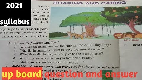 sharing and caring | up board class 6 lesson 2 question and answer | sharing and caring q n a |