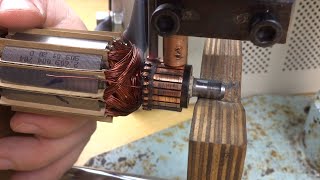 Repair of angle grinder BOSCH PWS 850125  rewind motor armature