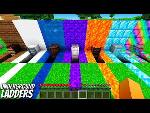 Where do lead UNDERGROUND LADDERS in Minecraft ? LAVA vs WATER vs PORTAL vs DIAMOND ! Secret tunnel