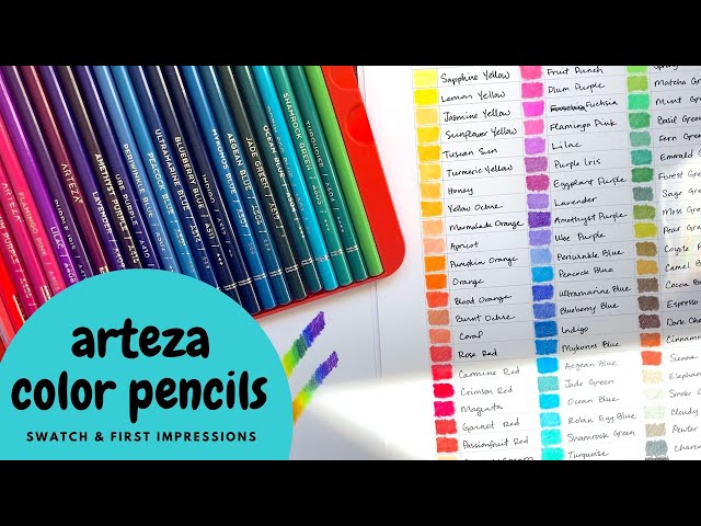 Arteza Expert 72 Colored Pencils Swatch Template DIY Single Page Color  Swatch Printable Digital PDF Template Instant Download 