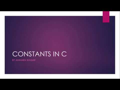 CONSTANTS AND DATA TYPES IN C