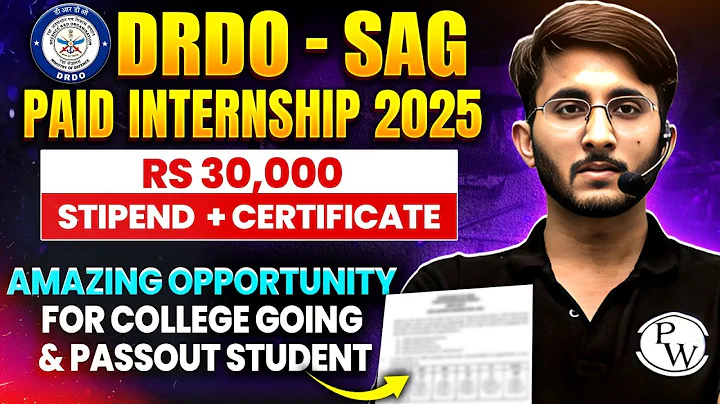 DRDO SAG Paid Internship 2025 😱 | ₹30,000 Stipend + Certificate | For College & Passout Students