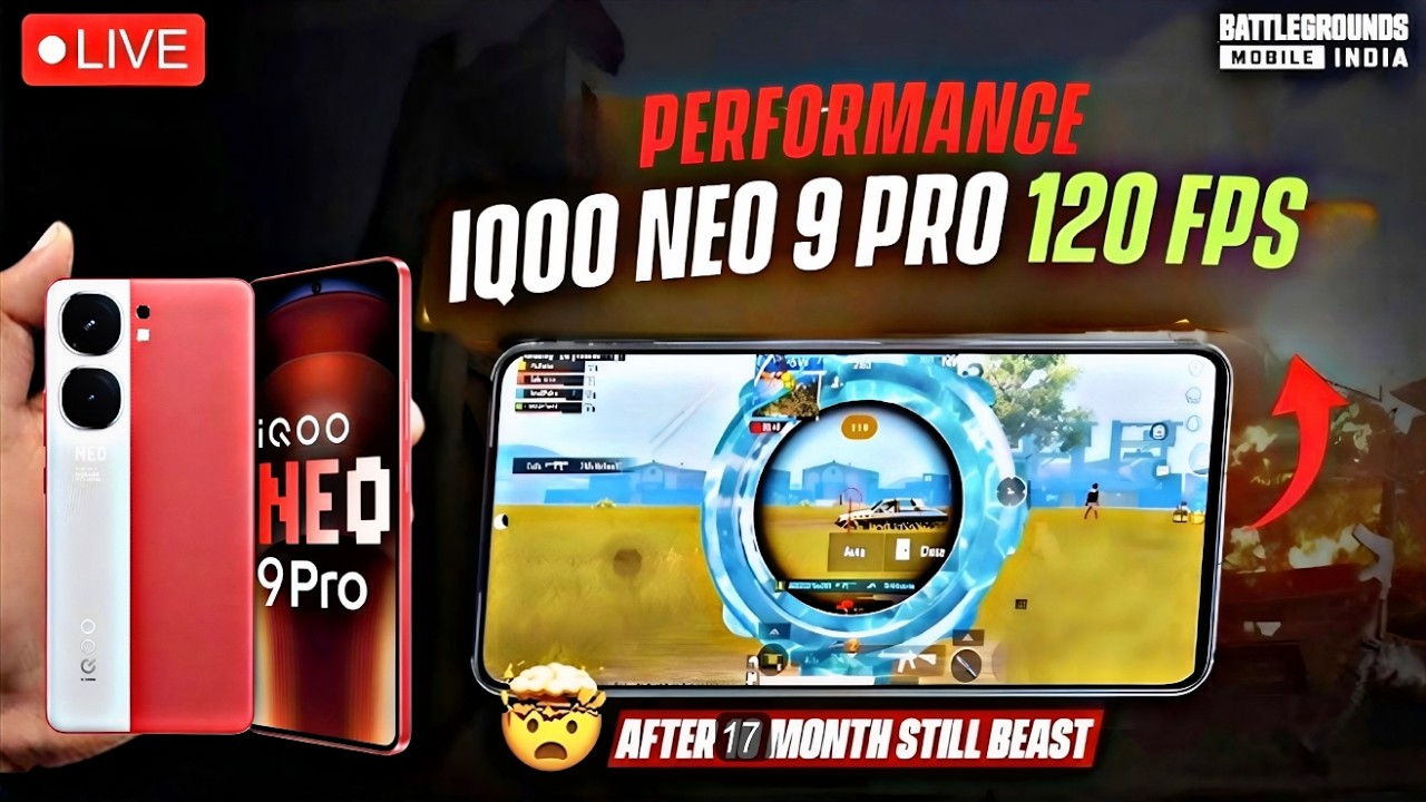 BGMI LIVE : IQOO NEO 9 PRO  120 FPS BGMI PERFORMANCE TEST 🔥 FPS METER LIVE 😍
