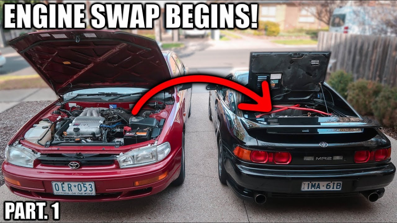 mr2 v6 swap, toyota camry engine pull, engine rebuild, toyota camry 3vzfe, ...