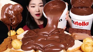 누텔라 3kg?누텔라 초콜릿 아이스크림 베이비슈 식빵 초콜릿 초코 누텔라 먹방 NUTELLA 3kg? CHOCOLATE DESSERTS MUKBANG ASMR Foodvideo