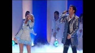 pernilla wahlgren and jan johansen let your spirit fly at melodifestivalen  2003