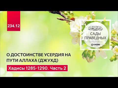 234.12 Сады праведных. О достоинстве усердия на пути Аллаха (джухд). Хадисы 1285-1290. Часть 2