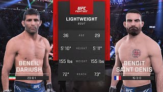 UFC 322 Beneil Dariush vs Benoit Saint Denis Lightweight Fight Simulation 🇺🇸🇫🇷👊🎮 New York