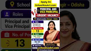 🚀 Balangir, Odisha Principal Hiring | Private School Jobs | Apply on SchoolNaukri