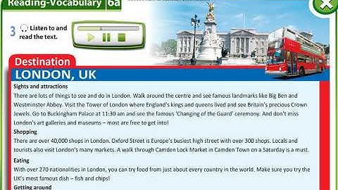 Excel 6 module 6 p66 ex3 Destination London UK Text