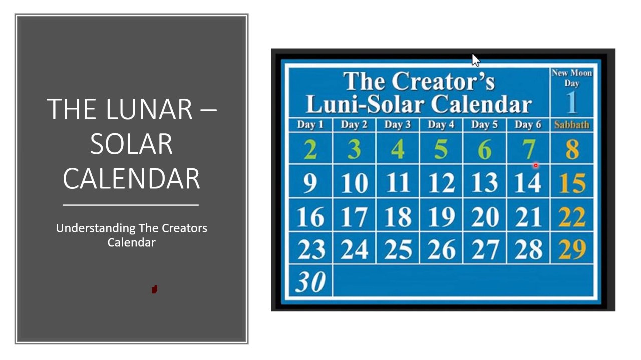 UNDERSTANDING THE LUNAR SOLAR CALENDAR YouTube