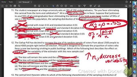 Unit 7 Review Video Explanations