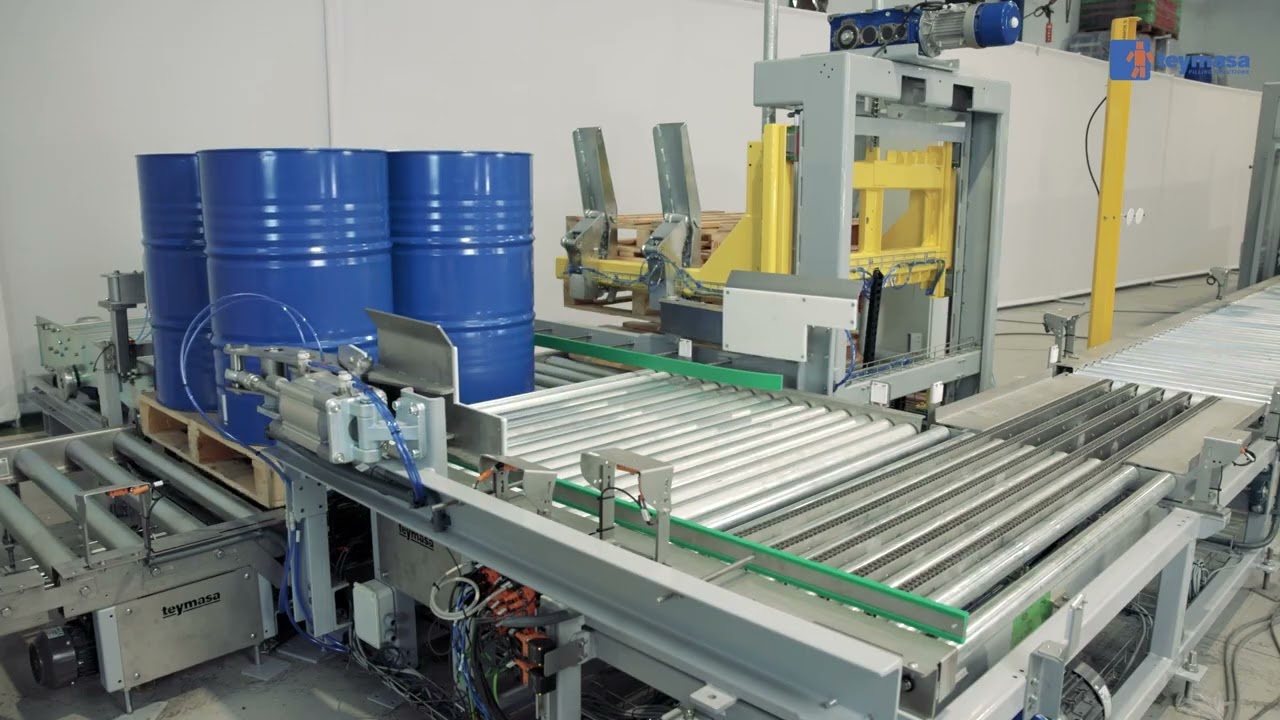 Teymasa.com | Automatic Drum palletizer + automatic pallet unstacker