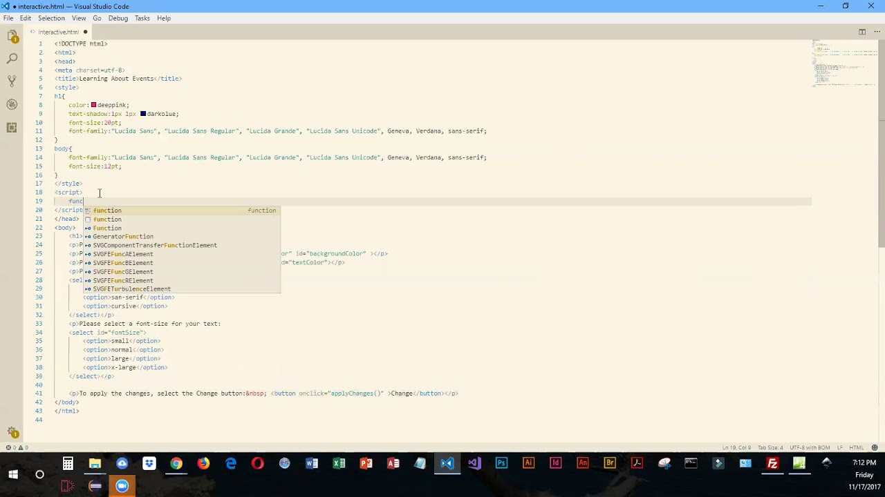 changing web page appearance using JavaScript and forms - YouTube