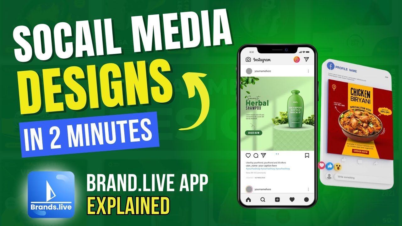Social Media Posts In 2 Minutes | How to create Social Media post | Brands.live  Explained Tamil