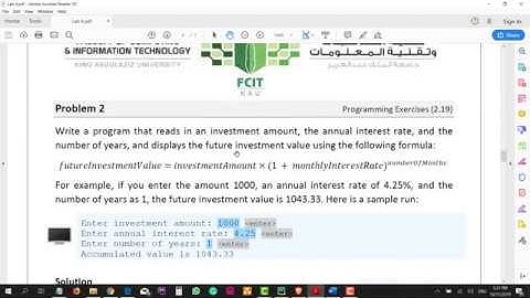 CPIT110 Lab 4 (#7) - Elementary Programming II - Part 1 of 2