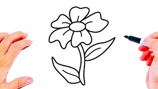 كيفية رسم وردة جميلة جدا وسهلة | رسومات سهله | تعليم الرسم للمبتدئين