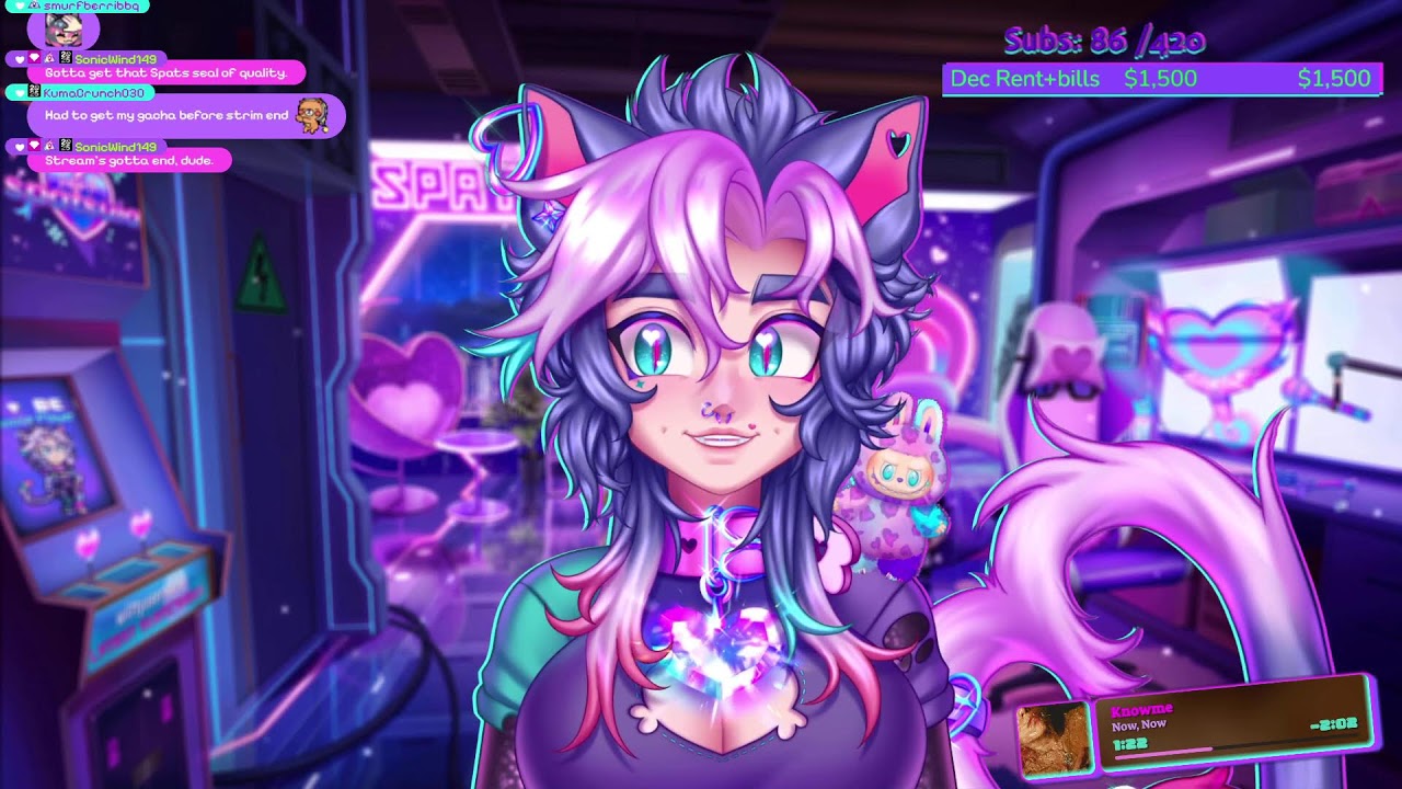 Catgirl Vtuber does 2D animation for Vtuber model -Watch on twitch.tv/spatsula