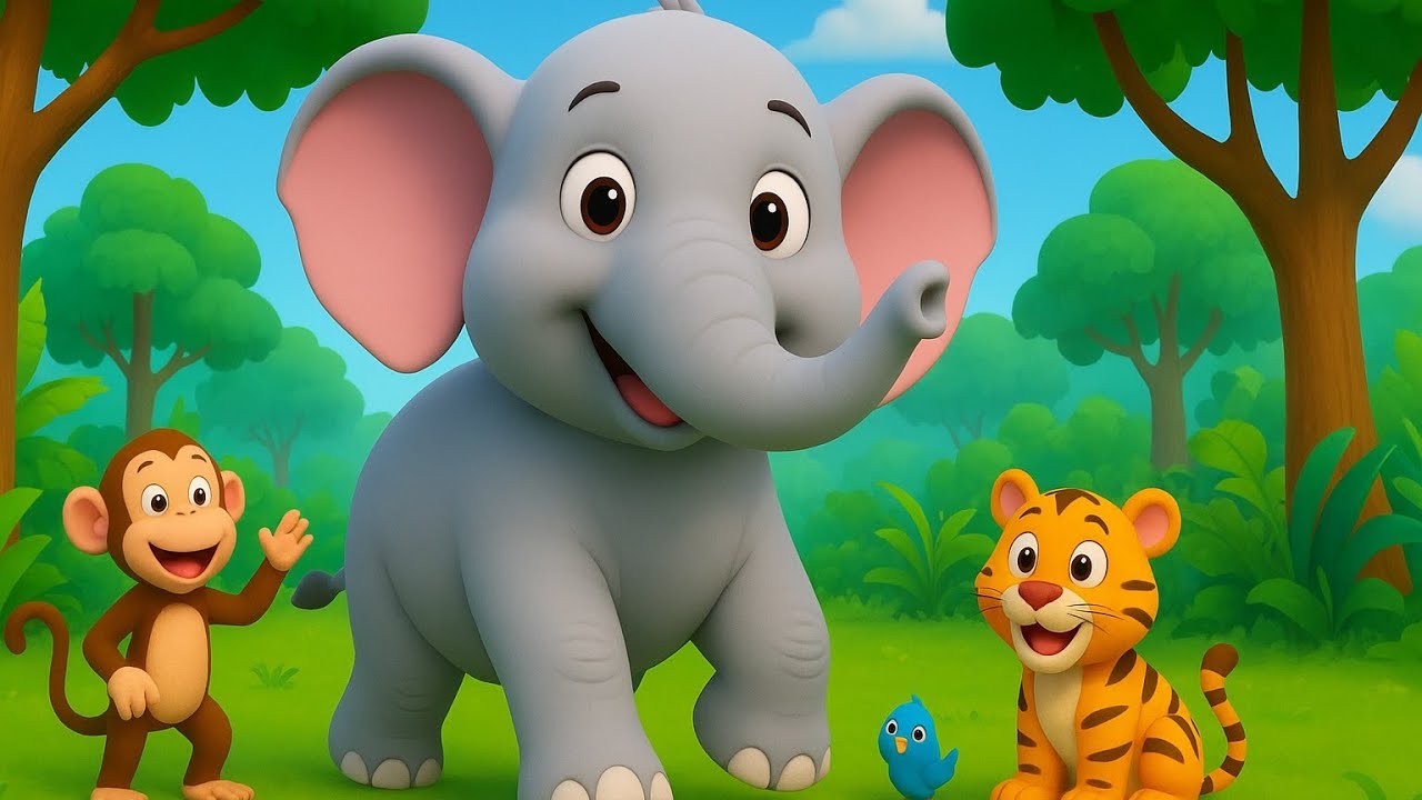 Ek Mota Hathi Jhool Ke Chala 🐘😂 | Cute Elephant Cartoon Song | 3D Hindi Rhymes for Children