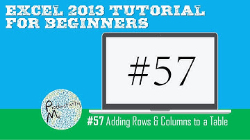 Excel 2013 Tutorial for Beginners #57: Adding Rows & Columns to a Table