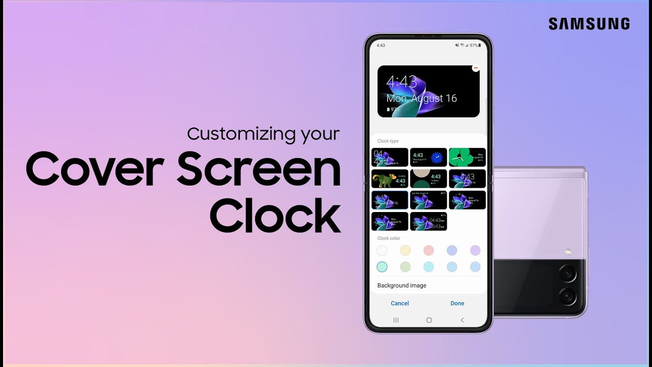 Customizing the cover screen clock on your Galaxy Z Flip3 | Samsung US -  YouTube