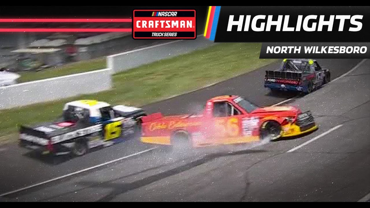 Timmy Hill goes spinning in Turn 2 at North Wilkesboro