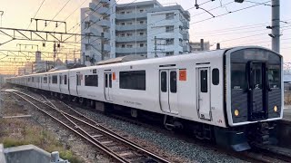 鹿児島本線　南福岡駅　817系+813系　快速列車　到着の様子（2022.01.10）