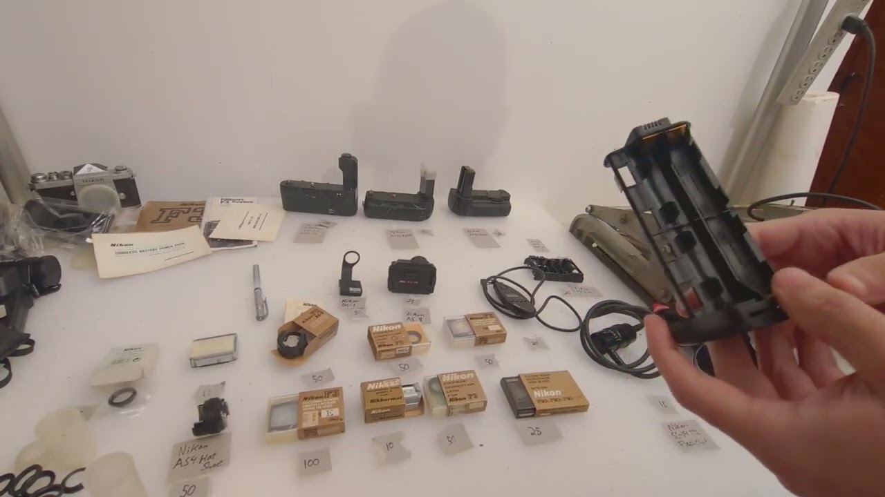 Nikon film f. Camera and Nikon accessories + Minolta spot meter