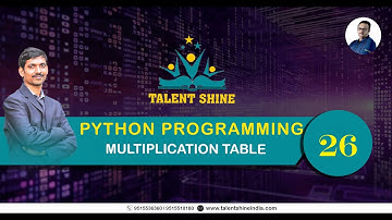 Python Programming Tutorials: Program to print Multiplication Table