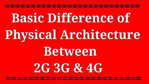 2G 3G 4G Basic Physical Architecture
