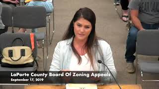 LaPorte County Board of Zoning Appeals September 17, 2019