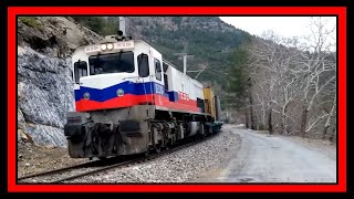 DE33024 Dinamik Fren+Korna Sesi Km 290+469/Freight Train EMD16-645E3C Çakıt Valley,Taurus Mountains Resimi