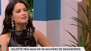 Juliette fica admirada com estrutura do palco em que se apresentou com David Carreira em Lisboa