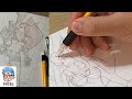 Character drawing ~ YOKO Gurren Lagann // silent video pencil sketching and nature sounds