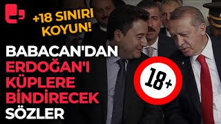 Ali Babacan'dan Erdoğan'ı küplere bindirecek sözler: +18 sınırı koyun