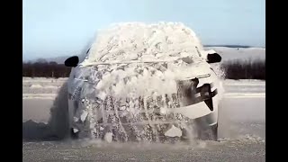 Новый китайский авто Nio ET9 стряхивает снег, как собака!