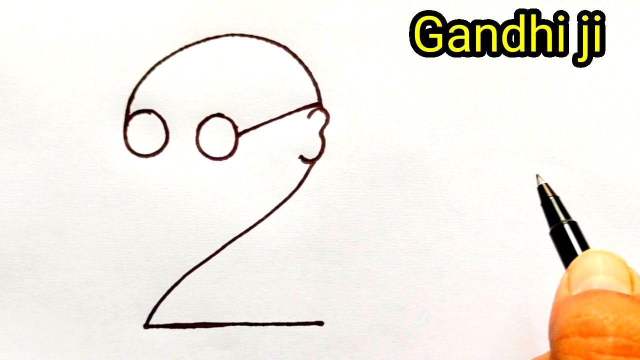 How to Draw Gandhiji From Dots  Easy Gandhiji Drawing  Dots Drawing  Gandhiji  Drawing  YouTube