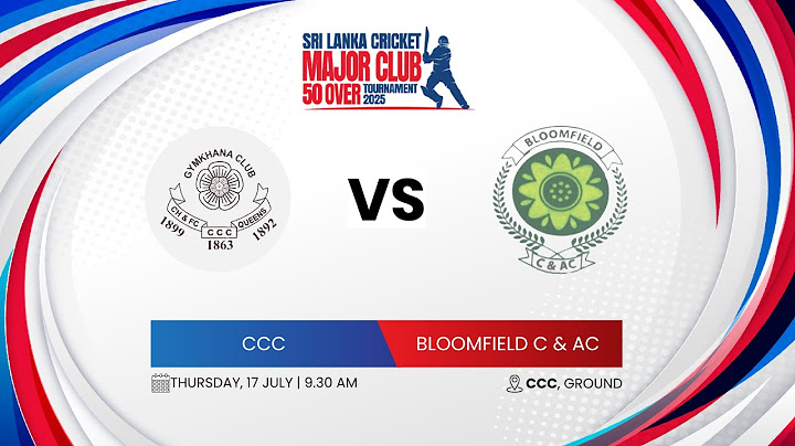 🔴 Live | CCC vs Bloomfield C & AC | SLC Major Club 50 Over Tournament | Sporty.lk