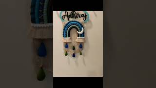 Macrame Name Cloud Rainbow for kids room decor. follow @decor4serenity on Instagram